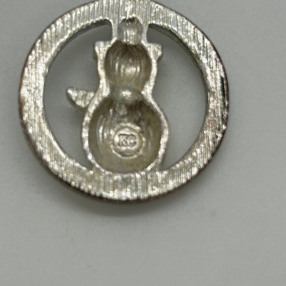 Vintage Kenneth Cole Snowman Earrings Pierced Silver-Tone Holiday Rhinestones - Picture 9 of 16